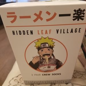 Naruto Ramen Crew Socks 3-Pair Takeout Box Set